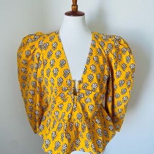 RHODE Alma Peplum Floral Top